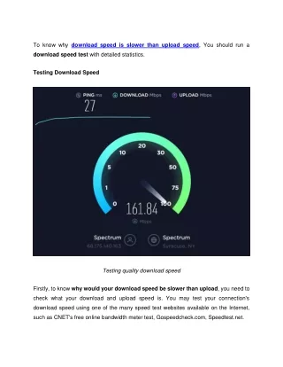 Download speed is slower than upload speed? Here are possible causes