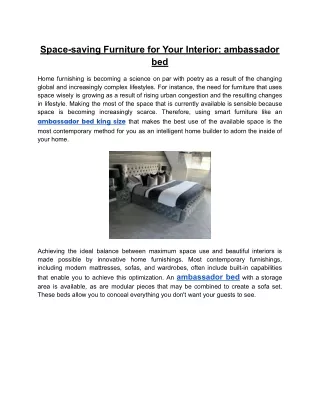 Space-saving Furniture for Your Interior_ ambassador bed