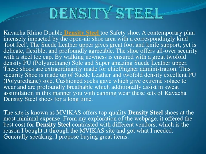 density steel