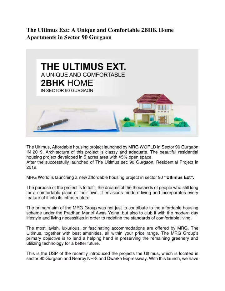 the ultimus ext a unique and comfortable 2bhk