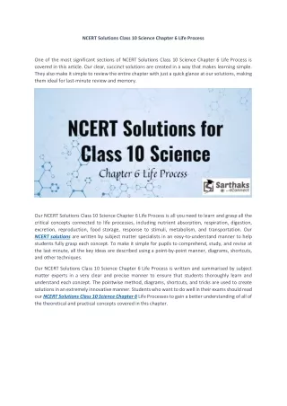 ncert solutions class 10 science chapter 6 life