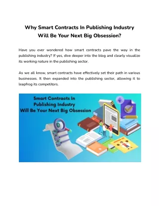 why smart contracts in publishing industry will