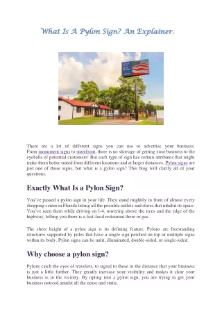 What Is A Pylon Sign? An Explainer.