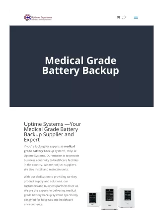 Medical Grade Battery Backup