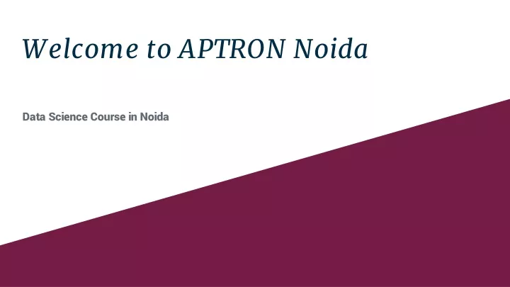 welcome to aptron noida