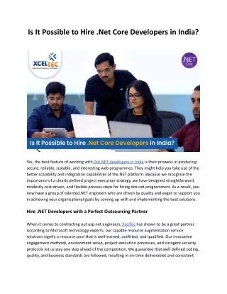 is it possible to hire net core developers