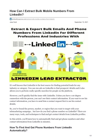 how can i extract bulk mobile numbers from