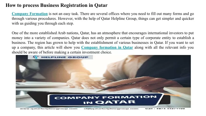 how to process business registration in qatar