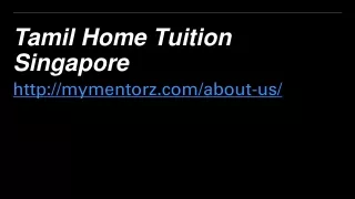 Tamil Home Tuition Singapore