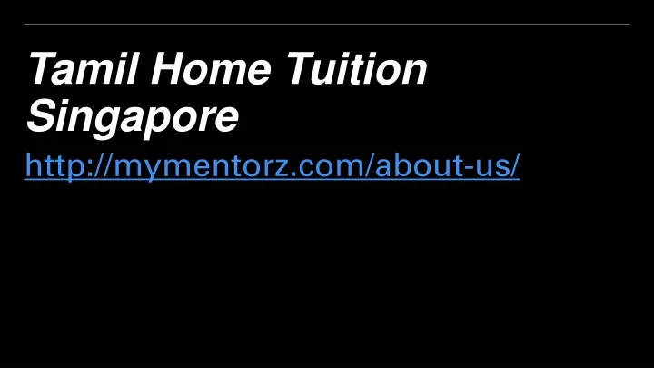 tamil home tuition singapore