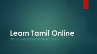 Learn Tamil Online