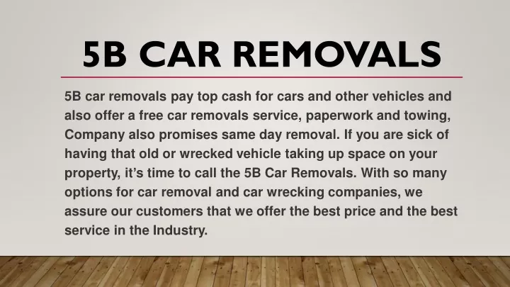 5b car removals