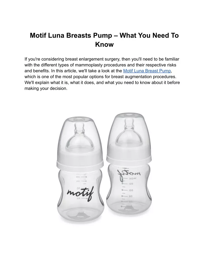 motif luna breasts pump what you need to know