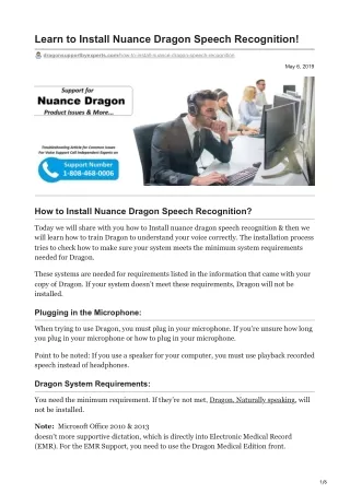 learn to install nuance dragon speech recognition