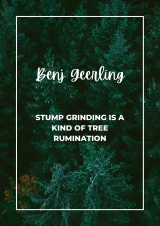Benj Geerling - Stump Grinding is a kind of Tree Rumination