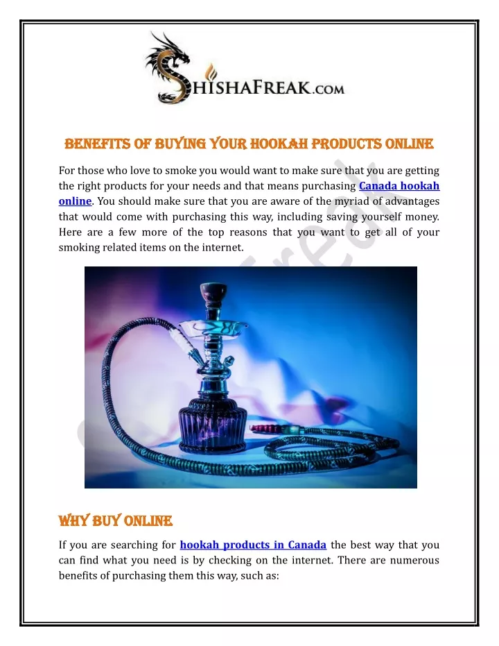 benefits of buying your hookah products online
