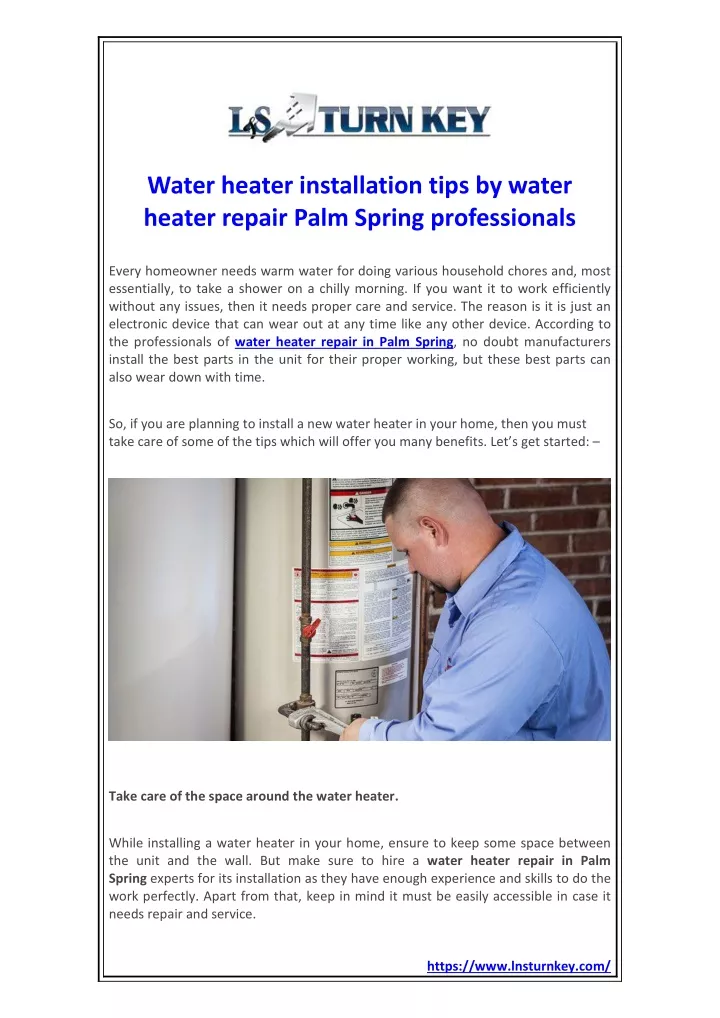water heater installation tips by water heater