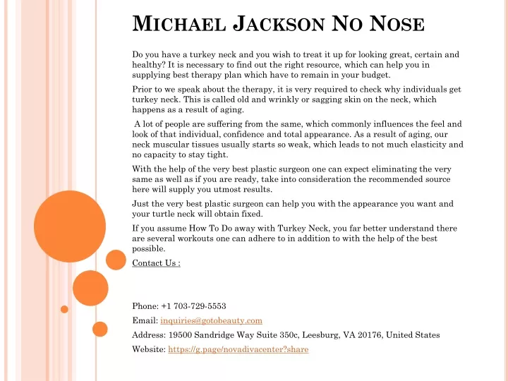 michael jackson no nose
