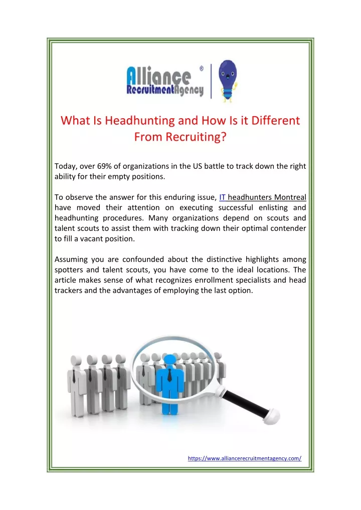 what is headhunting and how is it different from