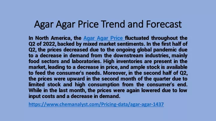 agar agar price trend and forecast