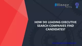 how do leading executive search companies find