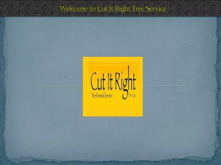 w elcome to cut it right tree service