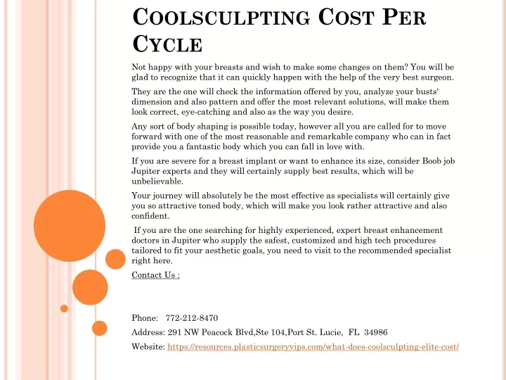 coolsculpting cost per cycle