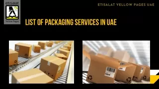 List of Packaging Services in UAE