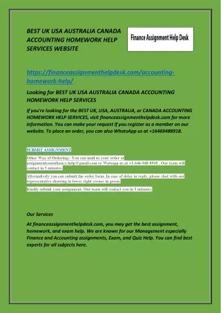 Looking for BEST UK USA AUSTRALIA CANADA ACCOUNTING HOMEWORK HELP SERVICES