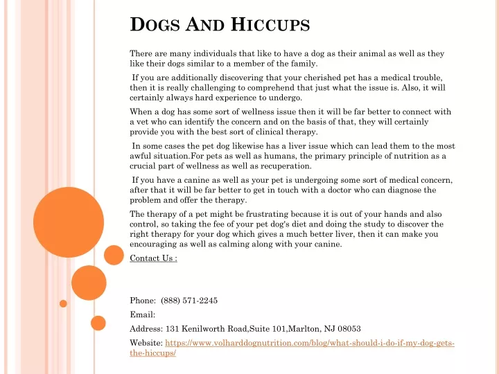 dogs and hiccups