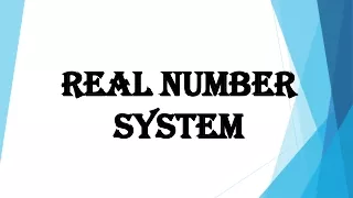 real number system