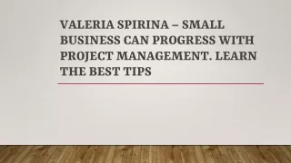 Valeria Spirina – Small Business Can Progress With Project Management.