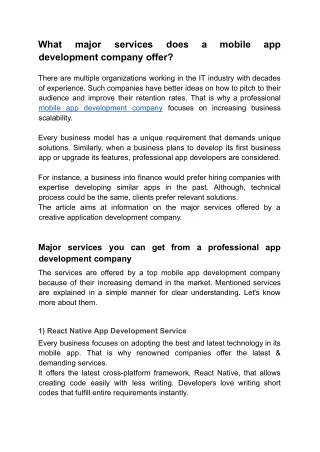 what development company offer
