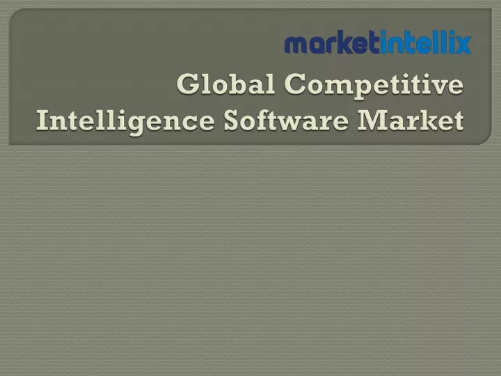 global competitive intelligence software market