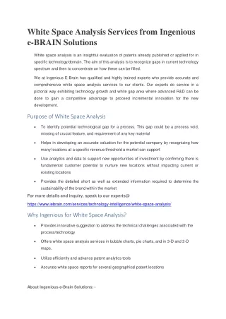 white space analysis services from ingenious e brain solutions