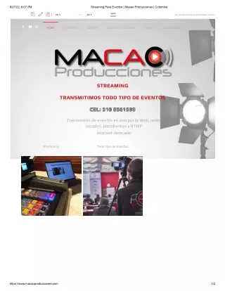 Streaming Para Eventos _ Macao Producciones _ Colombia