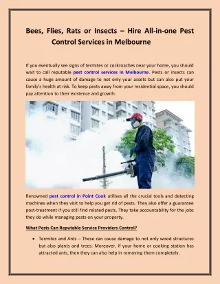 Bees, Flies, Rats or Insects – Hire All-in-one Pest Control Services in Melbourn