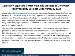 colocation edge data center market is expected