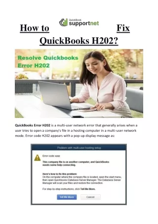 QuickBooks Error Code H202 - QuickBooksSupportnet