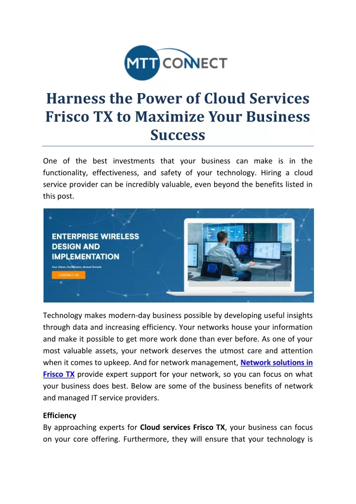 harness the power of cloud services frisco
