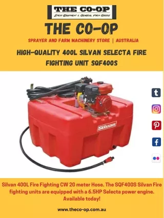 High-quality 400L SILVAN SELECTA fire fighting unit SQF400S