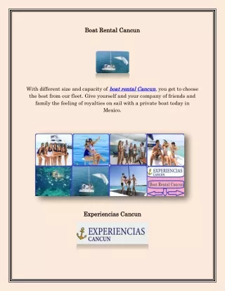 Boat Rental Cancun