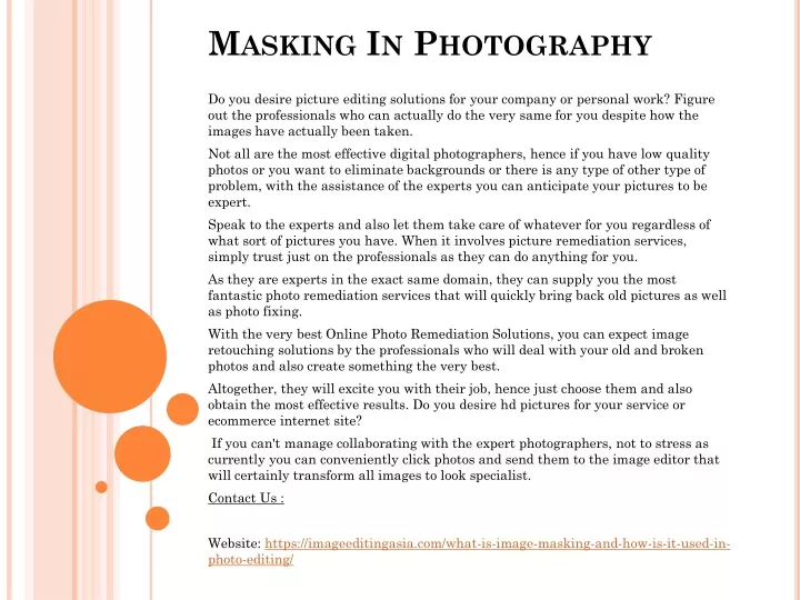 masking in photography