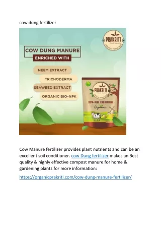 cow dung fertilizer