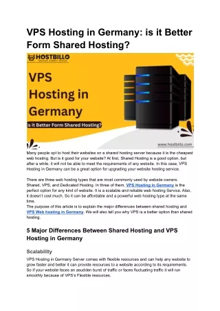 vps hosting in germany is it better form shared