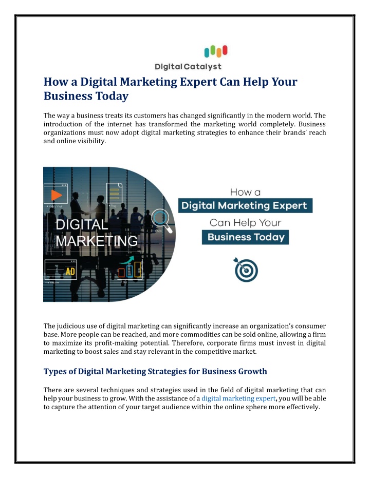 how a digital marketing expert can help your