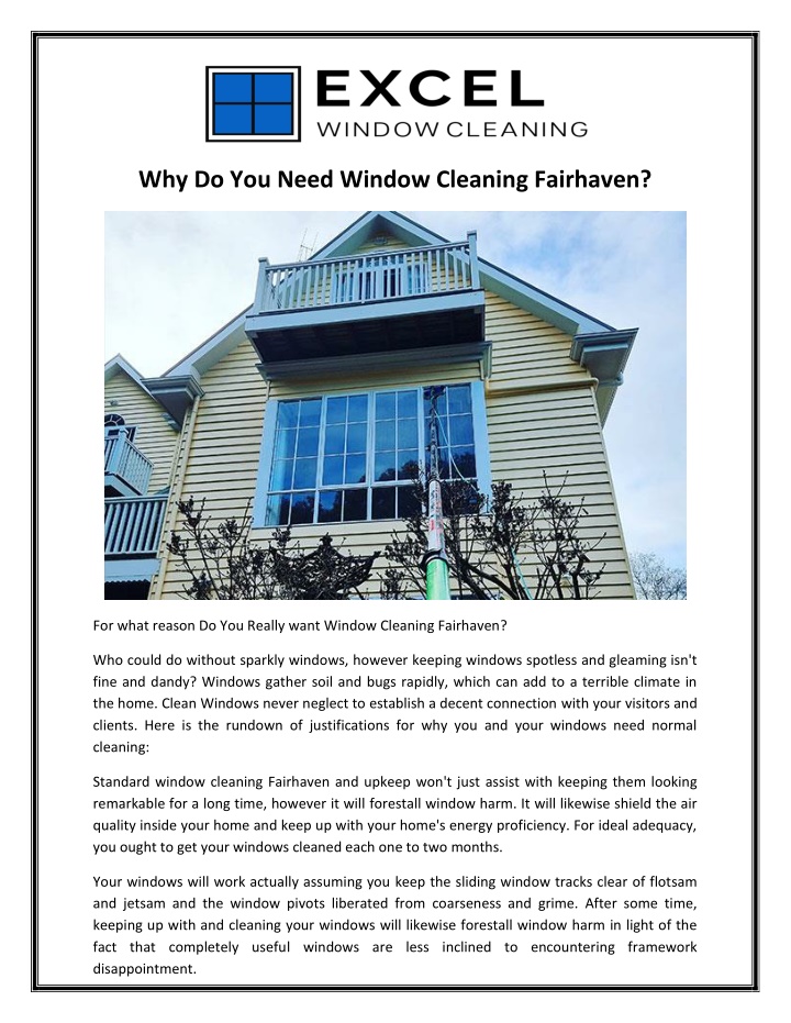 why do you need window cleaning fairhaven