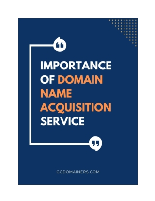 Importance of domain acquisition service