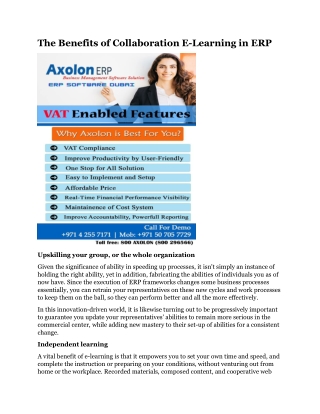 the benefits of collaboration e learning in erp