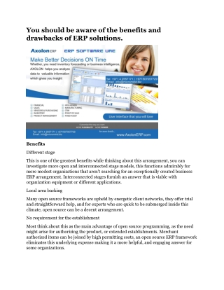 you should be aware of the benefits and drawbacks